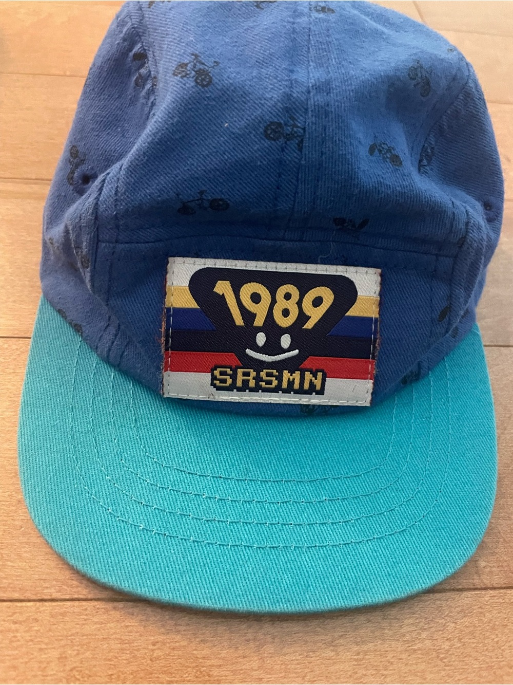 Kids Blue & Teal Baseball Cap with 1989 Patch